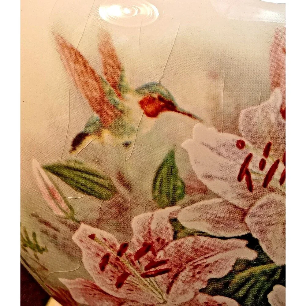 Vintage Hummingbird Lily Floral Teapot China Collectible Lina Lui Bird Decor Gif